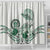 Polynesian Manta Ray Shower Curtain Green Floral Turtle Tattoo - Polynesian Pride