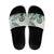 Polynesian Manta Ray Slide Sandals Green Floral Turtle Tattoo - Polynesian Pride