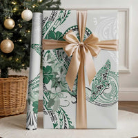 Polynesian Manta Ray Wrapping Paper Green Floral Turtle Tattoo - Polynesian Pride