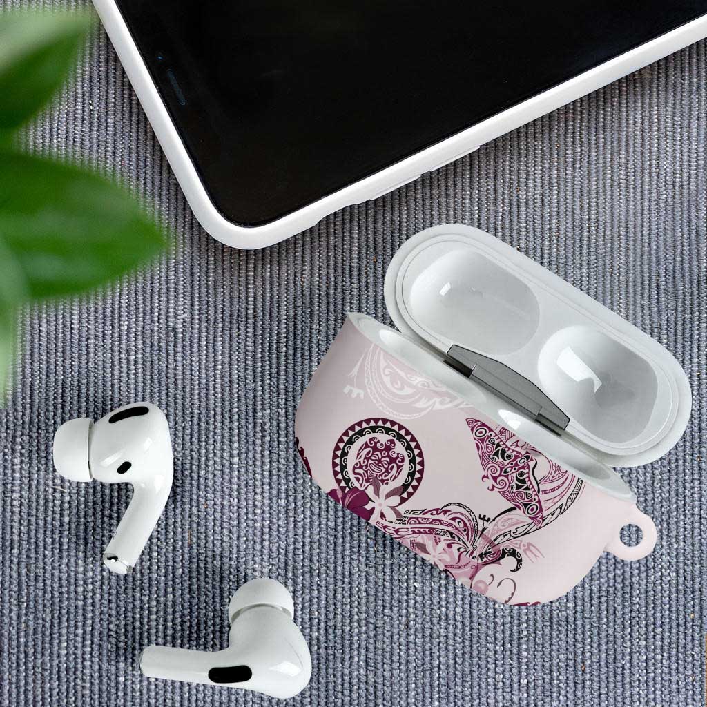 Polynesian Manta Ray AirPods Case Pink Floral Turtle Tattoo - Polynesian Pride