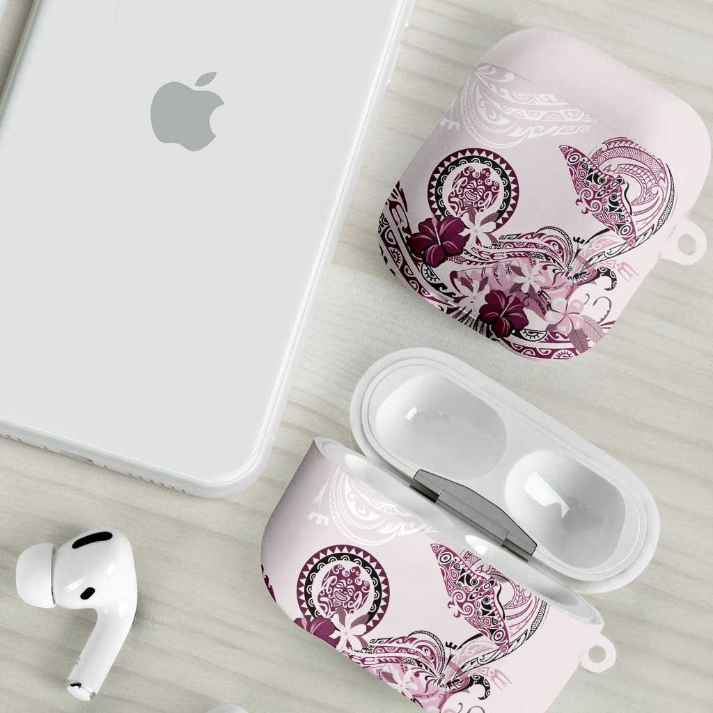 Polynesian Manta Ray AirPods Case Pink Floral Turtle Tattoo - Polynesian Pride