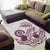 Polynesian Manta Ray Area Rug Pink Floral Turtle Tattoo - Polynesian Pride