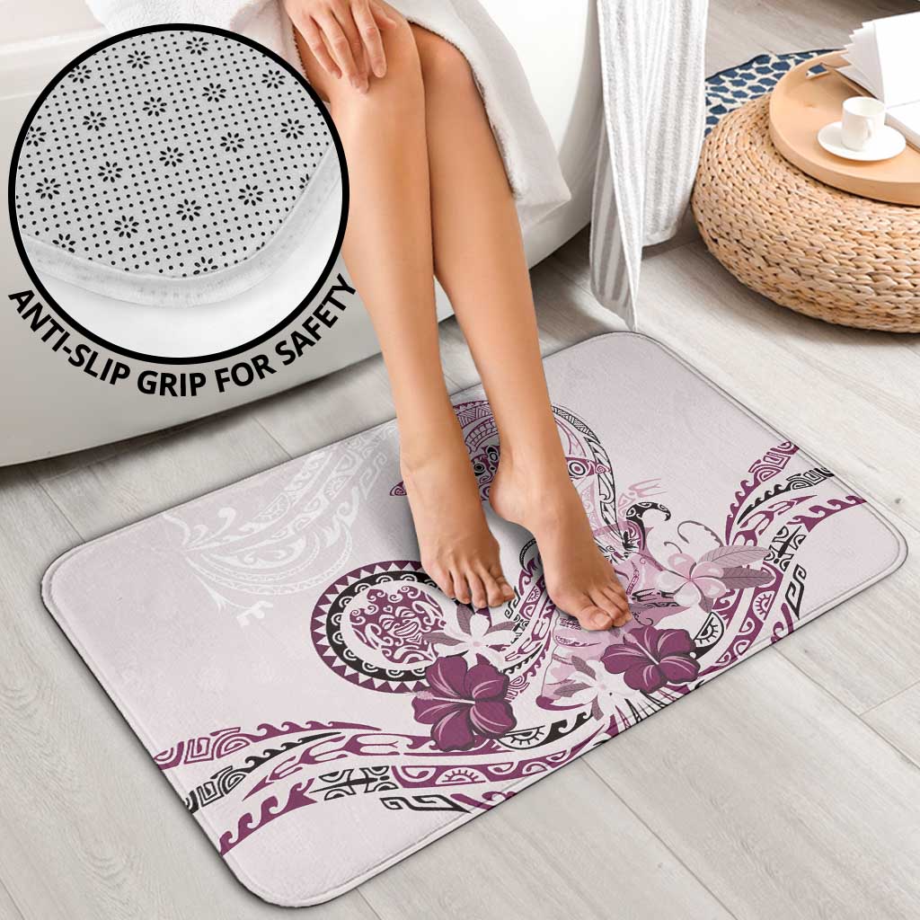 Polynesian Manta Ray Bathroom Set Pink Floral Turtle Tattoo - Polynesian Pride