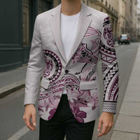 Polynesian Manta Ray Blazer Pink Floral Turtle Tattoo - Polynesian Pride