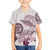 Polynesian Manta Ray Family Matching Off The Shoulder Long Sleeve Dress and Hawaiian Shirt Pink Floral Turtle Tattoo - Polynesian Pride