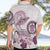 Polynesian Manta Ray Hawaiian Shirt Pink Floral Turtle Tattoo - Polynesian Pride