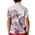 Polynesian Manta Ray Kid Polo Shirt Pink Floral Turtle Tattoo - Polynesian Pride