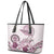 Polynesian Manta Ray Leather Tote Bag Pink Floral Turtle Tattoo - Polynesian Pride
