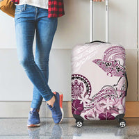 Polynesian Manta Ray Luggage Cover Pink Floral Turtle Tattoo - Polynesian Pride