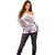 Polynesian Manta Ray Off Shoulder Sweater Pink Floral Turtle Tattoo - Polynesian Pride