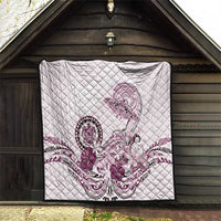 Polynesian Manta Ray Quilt Pink Floral Turtle Tattoo - Polynesian Pride