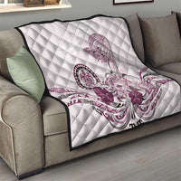 Polynesian Manta Ray Quilt Pink Floral Turtle Tattoo - Polynesian Pride