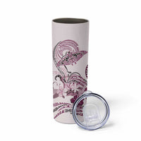 Polynesian Manta Ray Skinny Tumbler Pink Floral Turtle Tattoo - Polynesian Pride