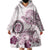 Polynesian Manta Ray Wearable Blanket Hoodie Pink Floral Turtle Tattoo - Polynesian Pride