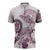 Polynesian Manta Ray Zipper Polo Shirt Pink Floral Turtle Tattoo - Polynesian Pride