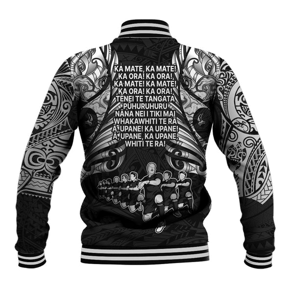 (Custom Personalised) New Zealand Rugby Baseball Jacket - Maori Haka Papua Shell style LT6 main image 1