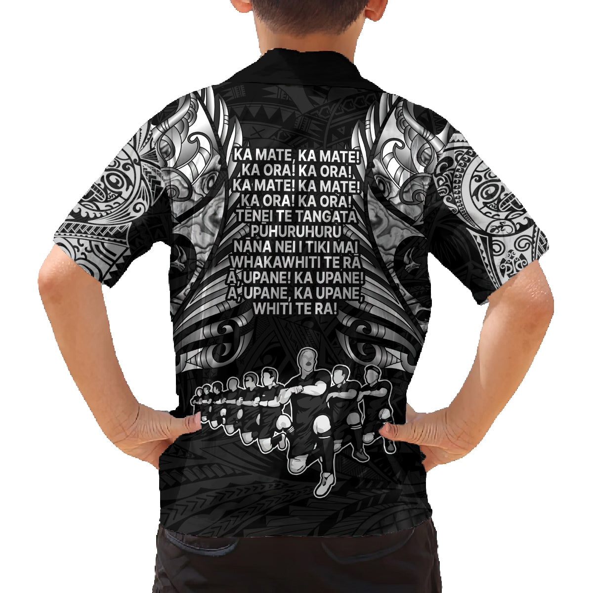 New Zealand Rugby Family Matching Off Shoulder Long Sleeve Dress and Hawaiian Shirt Black Haka Dance With NZ Champions History LT9 - Polynesian Pride