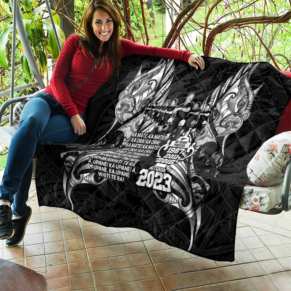 New Zealand Rugby Quilt Black Haka Dance With NZ Champions History LT9 - Polynesian Pride