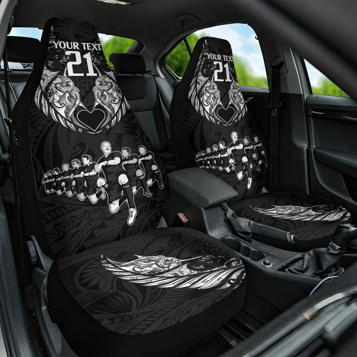 Custom New Zealand Rugby Car Seat Cover Black Haka Dance With NZ Champions History LT9 One Size Black - Polynesian Pride