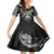 Custom New Zealand Rugby Family Matching Short Sleeve Bodycon Dress and Hawaiian Shirt Black Haka Dance With NZ Champions History LT9 Daughter's Dress Black - Polynesian Pride