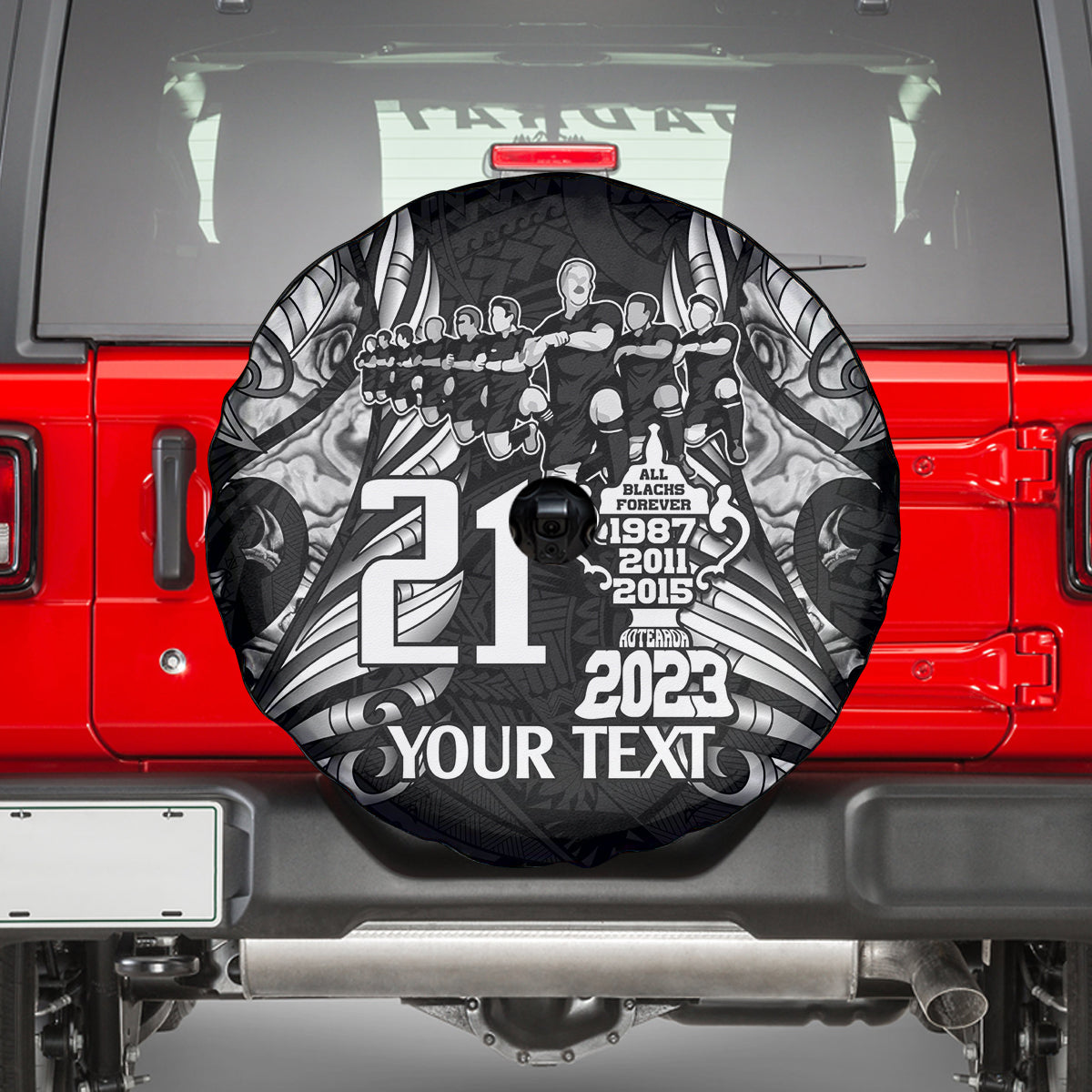 Custom New Zealand Rugby Spare Tire Cover Black Haka Dance With NZ Champions History LT9 - Polynesian Pride