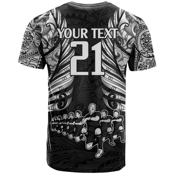 (Custom Text and Number) New Zealand Tiki Rugby T Shirt NZ Maori Koru Pattern Ver.03 LT14