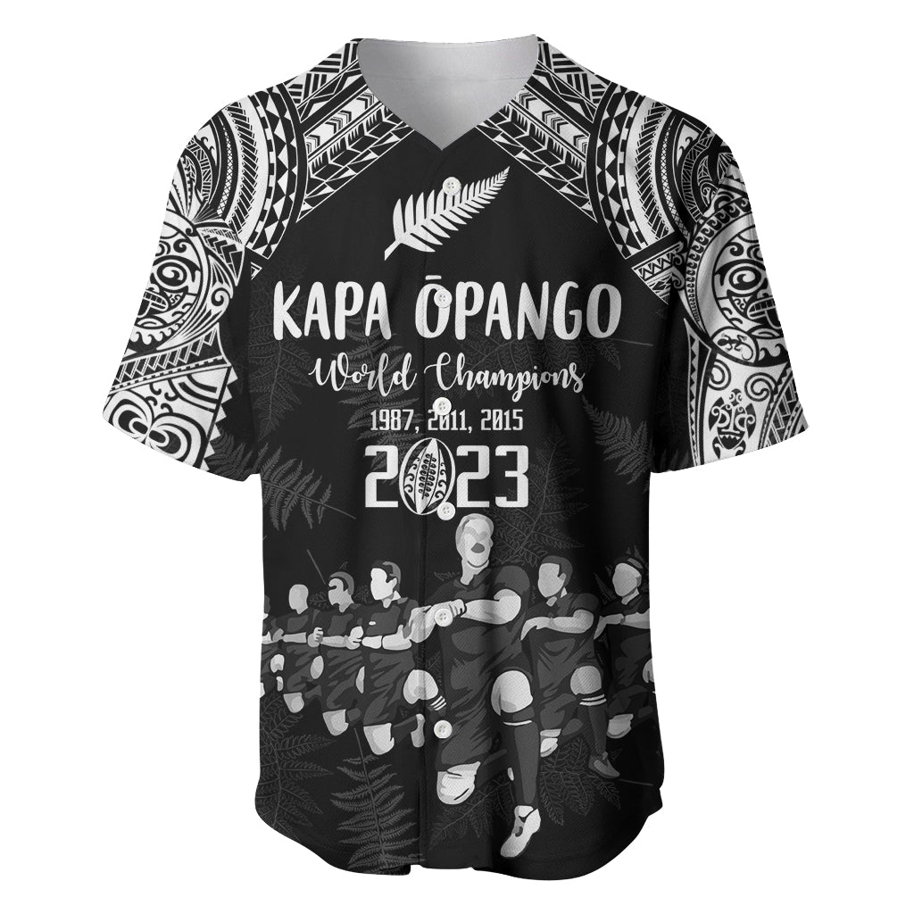 Custom NZ Rugby Baseball Jersey Kapa Opango Maori Haka With Years of The All Black Champions LT9 Black - Polynesian Pride