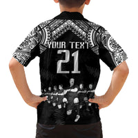 Custom NZ Rugby Family Matching Off Shoulder Short Dress and Hawaiian Shirt Kapa Opango Maori Haka With Years of The All Black Champions LT9 - Polynesian Pride