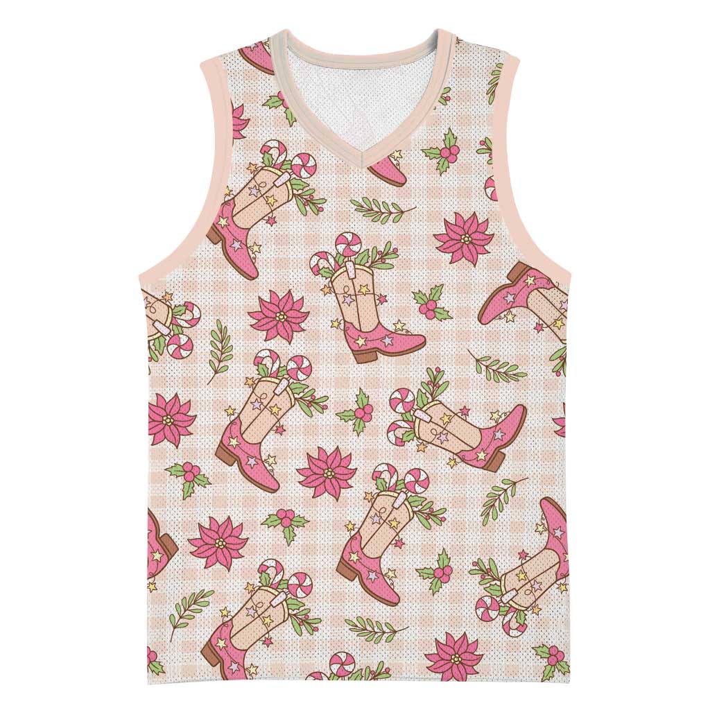 Beige Paniolo Palaka Hawaiian Cowgirl Christmas Basketball Jersey - Polynesian Pride