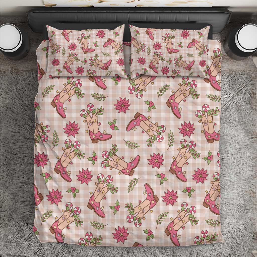 Beige Paniolo Palaka Hawaiian Cowgirl Christmas Bedding Set - Polynesian Pride