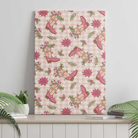 Beige Paniolo Palaka Hawaiian Cowgirl Christmas Canvas Wall Art - Polynesian Pride