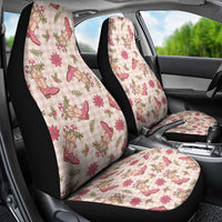 Beige Paniolo Palaka Hawaiian Cowgirl Christmas Car Seat Cover - Polynesian Pride
