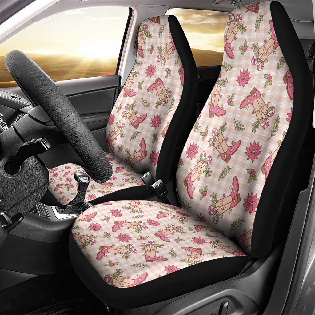 Beige Paniolo Palaka Hawaiian Cowgirl Christmas Car Seat Cover - Polynesian Pride