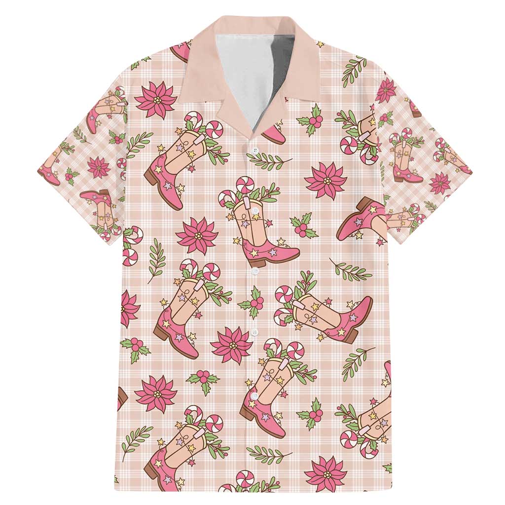 Beige Paniolo Palaka Hawaiian Cowgirl Christmas Family Matching Mermaid Dress and Hawaiian Shirt - Polynesian Pride