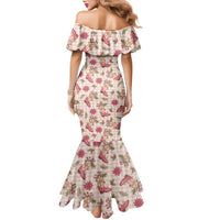 Beige Paniolo Palaka Hawaiian Cowgirl Christmas Family Matching Mermaid Dress and Hawaiian Shirt - Polynesian Pride