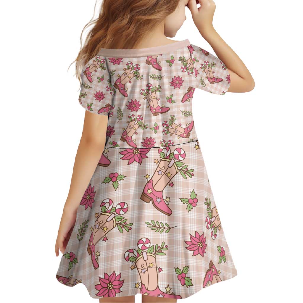 Beige Paniolo Palaka Hawaiian Cowgirl Christmas Family Matching Short Sleeve Bodycon Dress and Hawaiian Shirt - Polynesian Pride