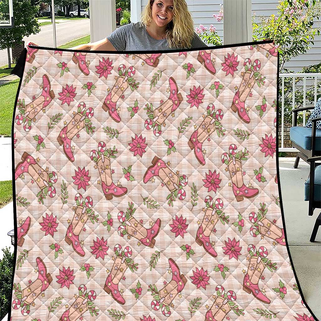 Beige Paniolo Palaka Hawaiian Cowgirl Christmas Quilt - Polynesian Pride