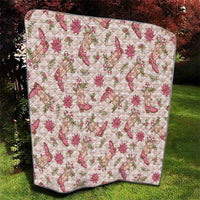 Beige Paniolo Palaka Hawaiian Cowgirl Christmas Quilt - Polynesian Pride