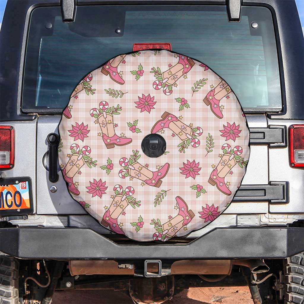 Beige Paniolo Palaka Hawaiian Cowgirl Christmas Spare Tire Cover - Polynesian Pride