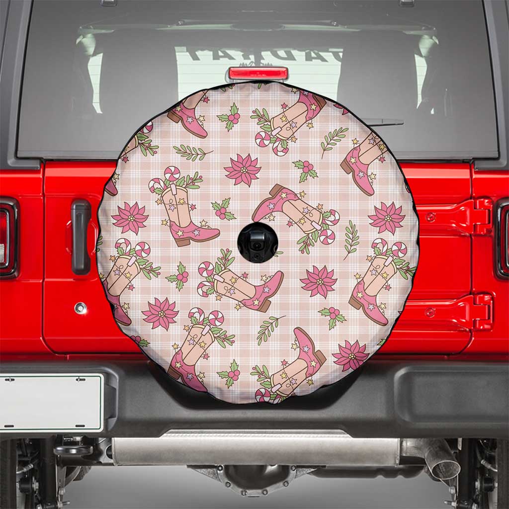 Beige Paniolo Palaka Hawaiian Cowgirl Christmas Spare Tire Cover - Polynesian Pride
