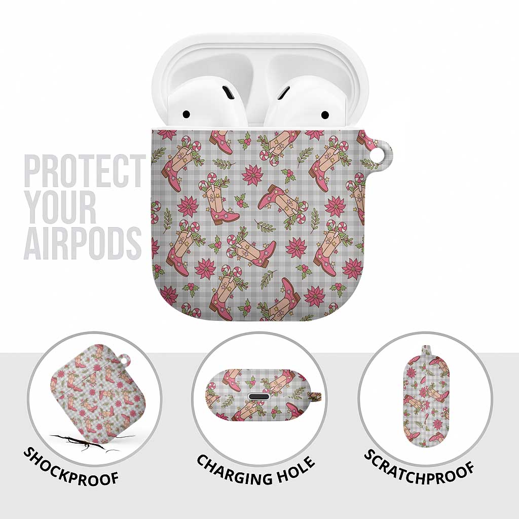 Gray Paniolo Palaka Hawaiian Cowgirl Christmas AirPods Case - Polynesian Pride