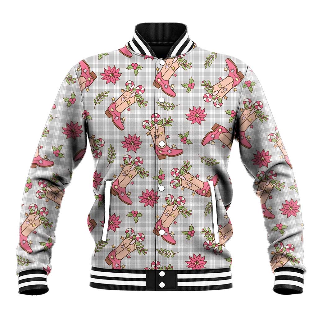 Gray Paniolo Palaka Hawaiian Cowgirl Christmas Baseball Jacket - Polynesian Pride