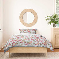 Gray Paniolo Palaka Hawaiian Cowgirl Christmas Bedding Set - Polynesian Pride