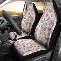 Gray Paniolo Palaka Hawaiian Cowgirl Christmas Car Seat Cover - Polynesian Pride