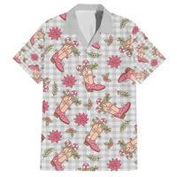 Gray Paniolo Palaka Hawaiian Cowgirl Christmas Family Matching Long Sleeve Bodycon Dress and Hawaiian Shirt - Polynesian Pride