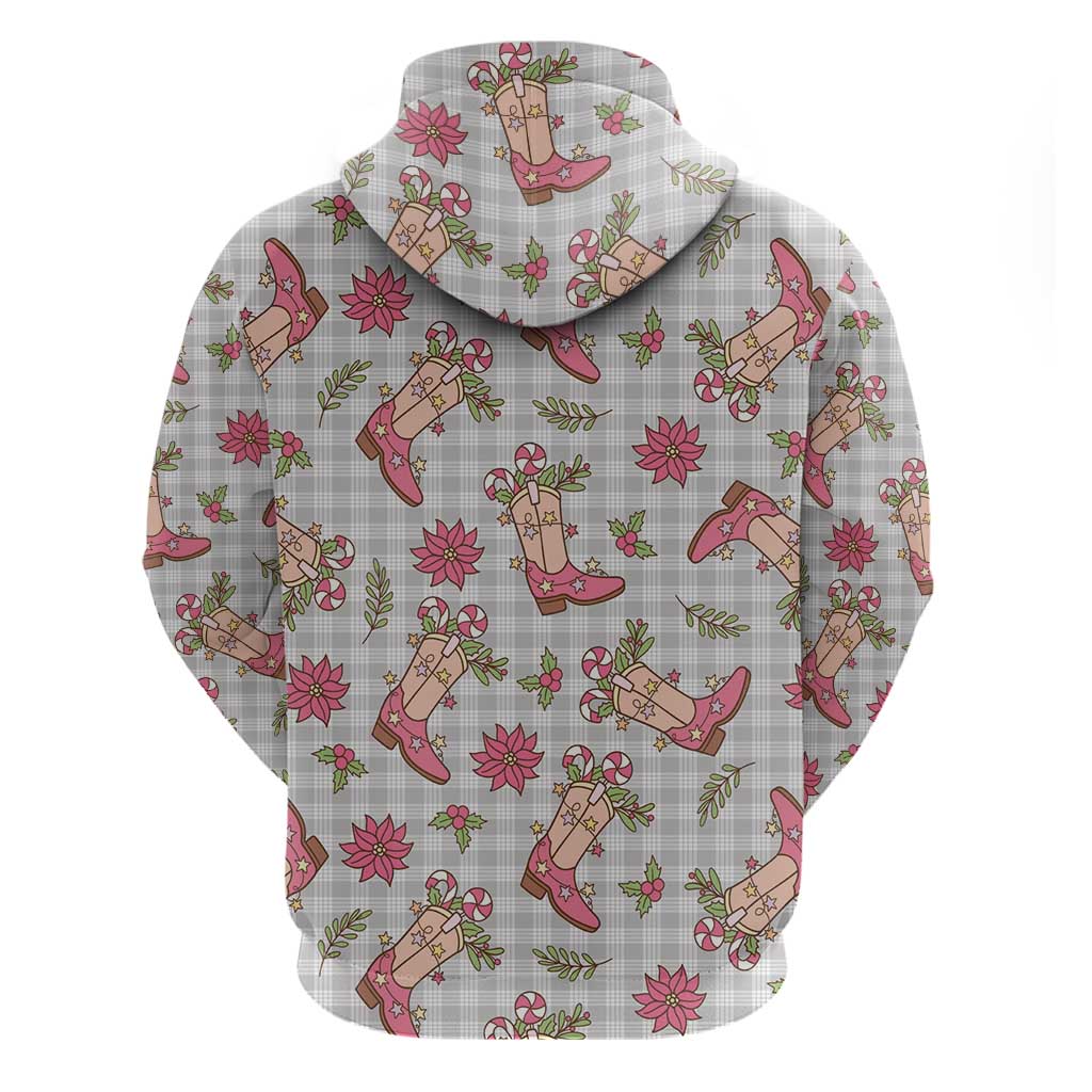 Gray Paniolo Palaka Hawaiian Cowgirl Christmas Hoodie - Polynesian Pride
