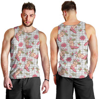 Gray Paniolo Palaka Hawaiian Cowgirl Christmas Men Tank Top - Polynesian Pride