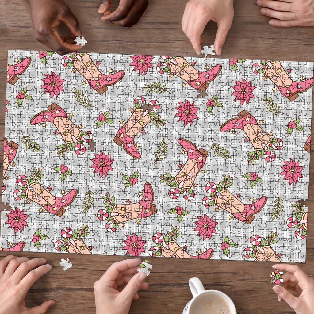 Gray Paniolo Palaka Hawaiian Cowgirl Christmas Puzzle - Polynesian Pride