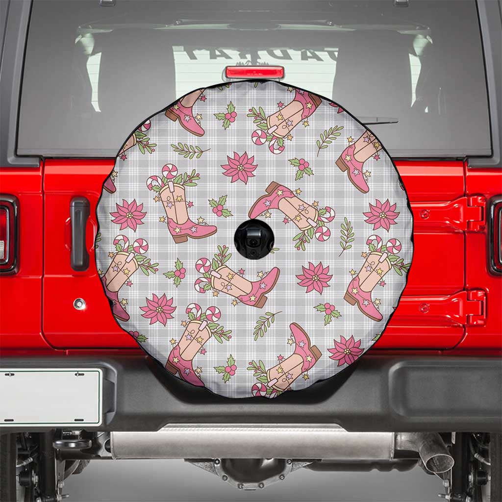 Gray Paniolo Palaka Hawaiian Cowgirl Christmas Spare Tire Cover - Polynesian Pride