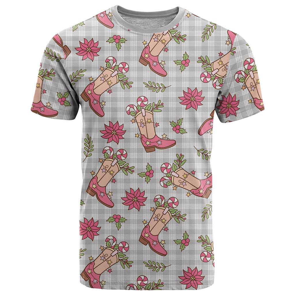 Gray Paniolo Palaka Hawaiian Cowgirl Christmas T Shirt - Polynesian Pride